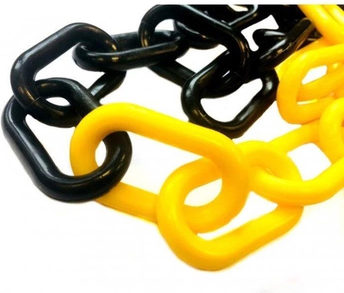 Afzetketting Kunststof Zwart / Geel 6 mm | Afzetten - Afschermen - Verkeer - Veiligheid - Ketting |  